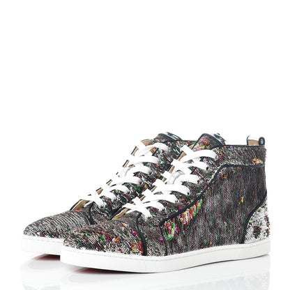 Christian Louboutin Womens Metallic Sequin Bip Bip Orlato Flat Sneakers 40 Multicolor 3 of 10