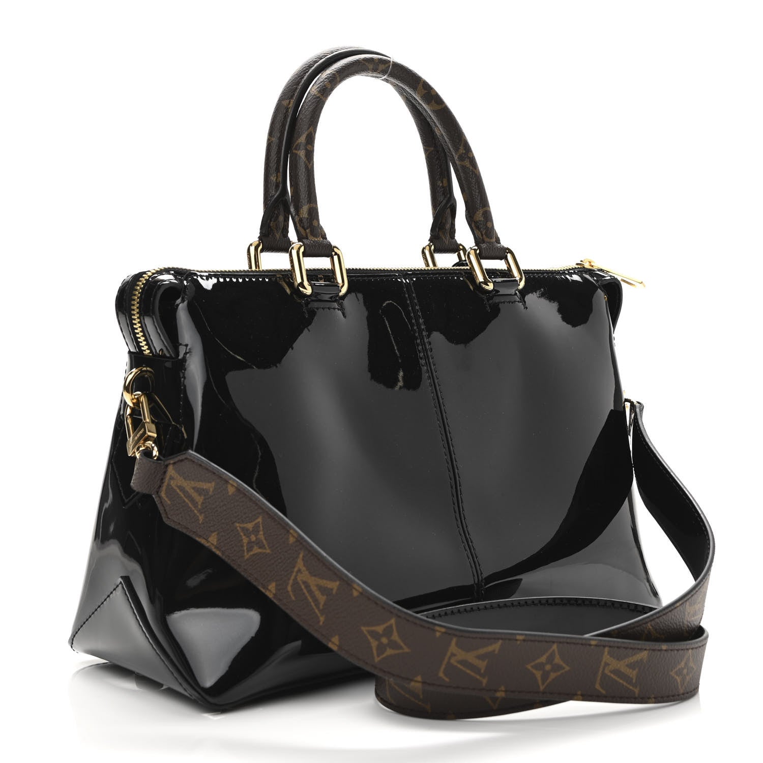 Louis Vuitton Patent Calfskin Miroir Tote Black 3 of 11