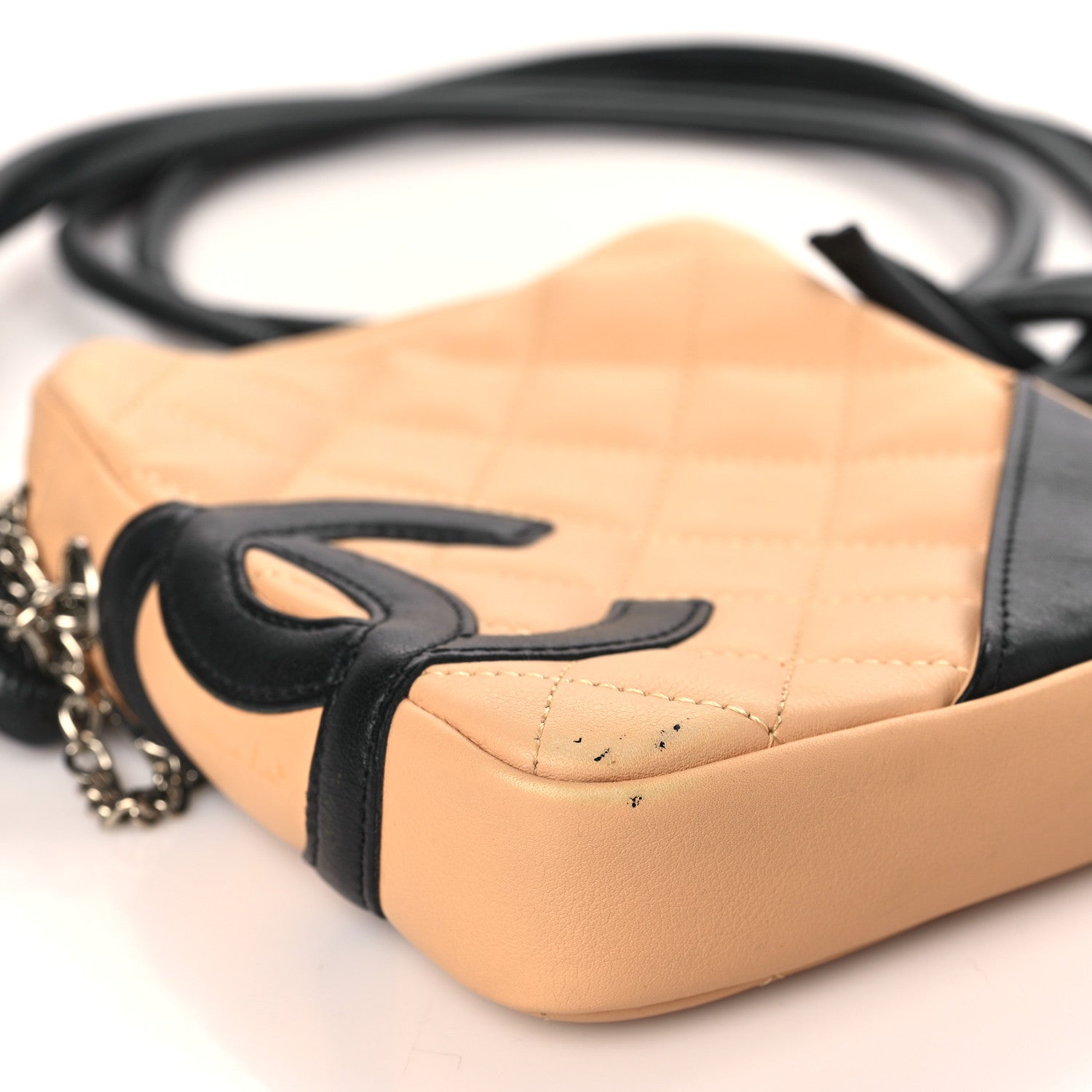 Chanel Calfskin Quilted Small Cambon Messenger Beige Black 8 of 9