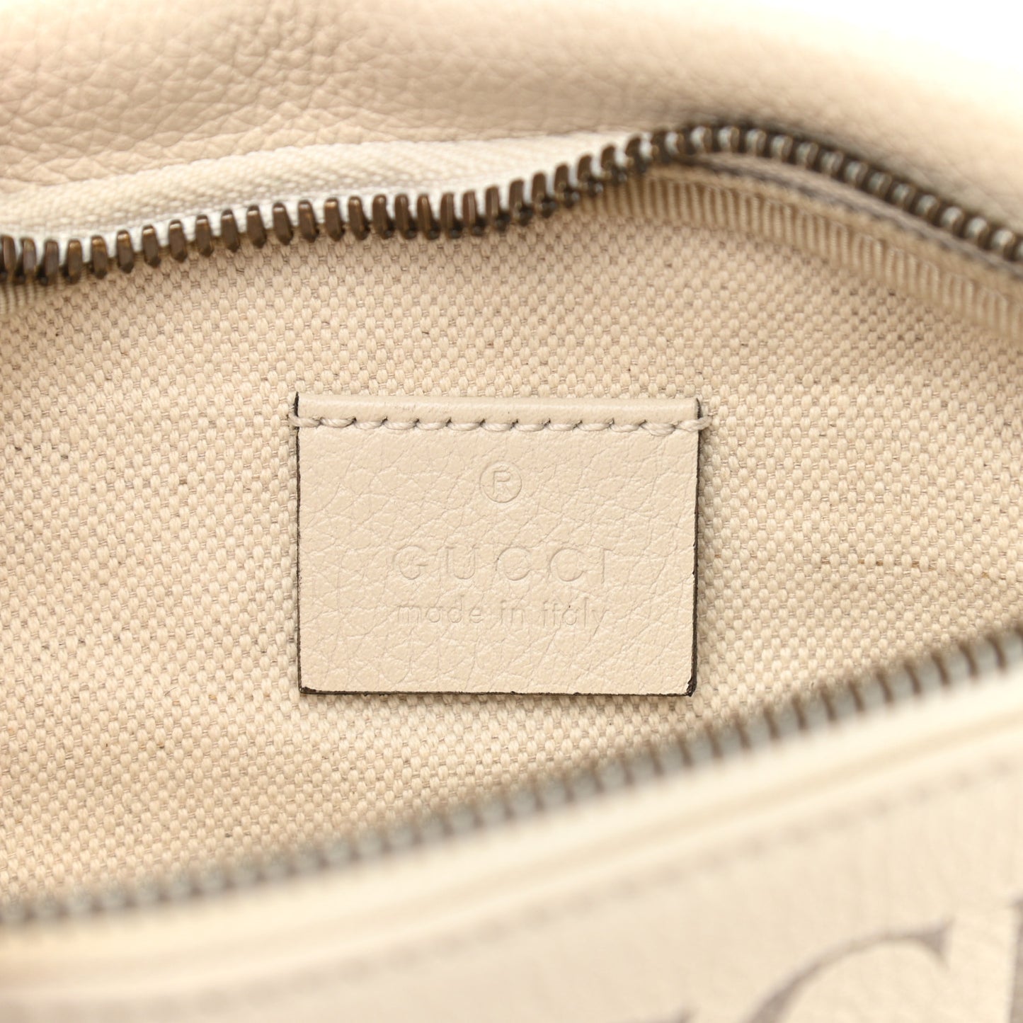 Grained Calfskin Small Logo Belt Bag White