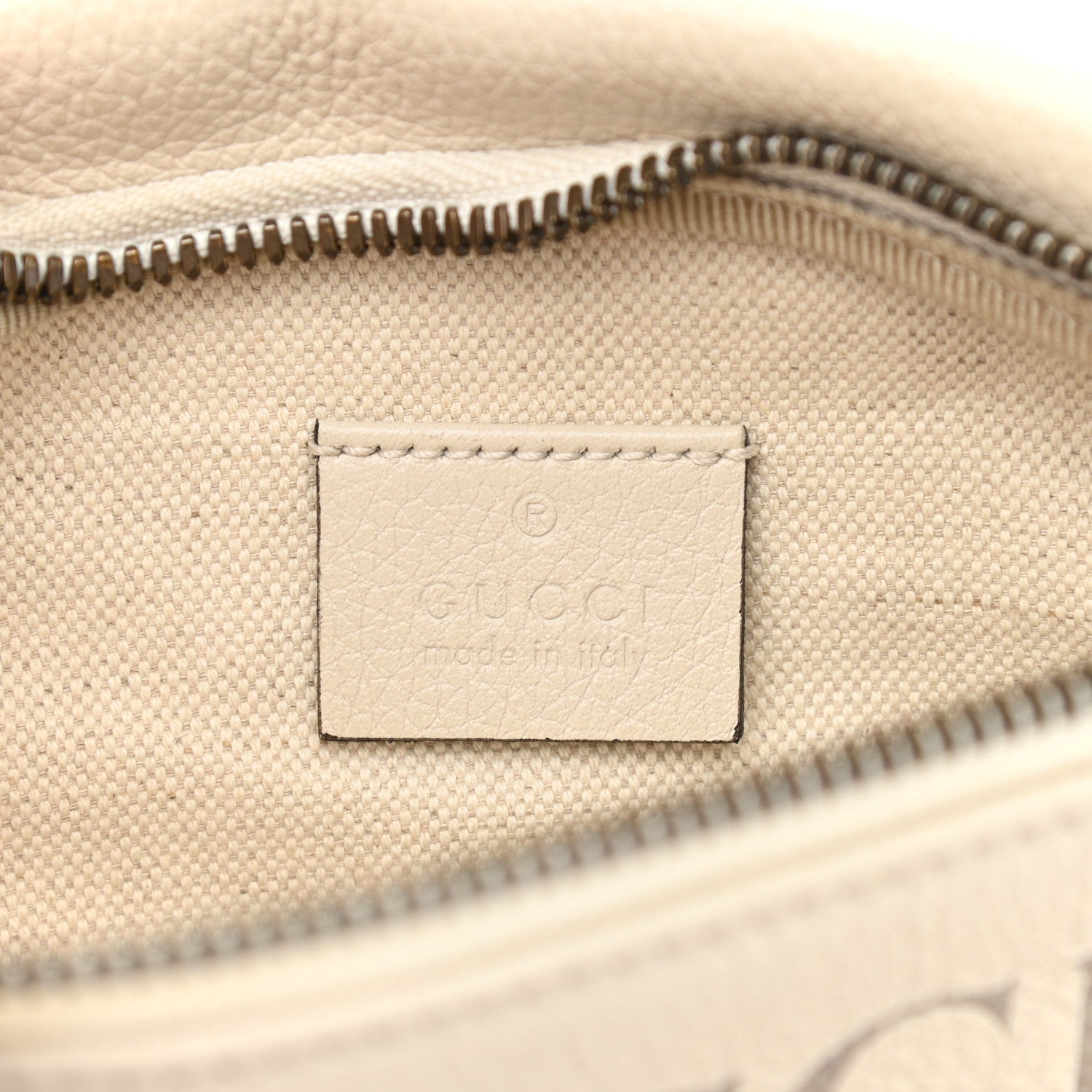 Gucci Grained Calfskin Small Logo Belt Bag White 6 of 9