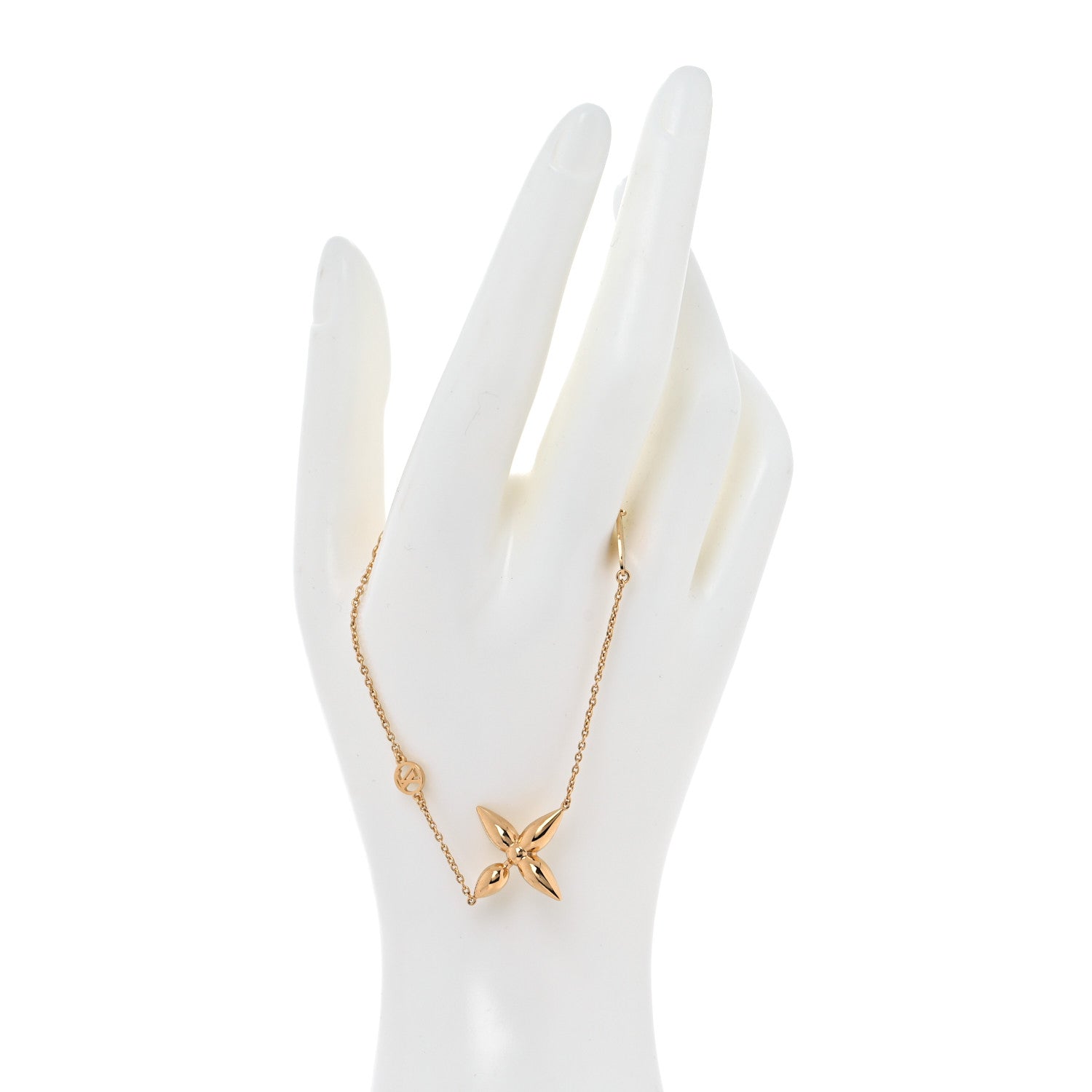 Louis Vuitton Metal Louisette Charm Bracelet Gold 2 of 5