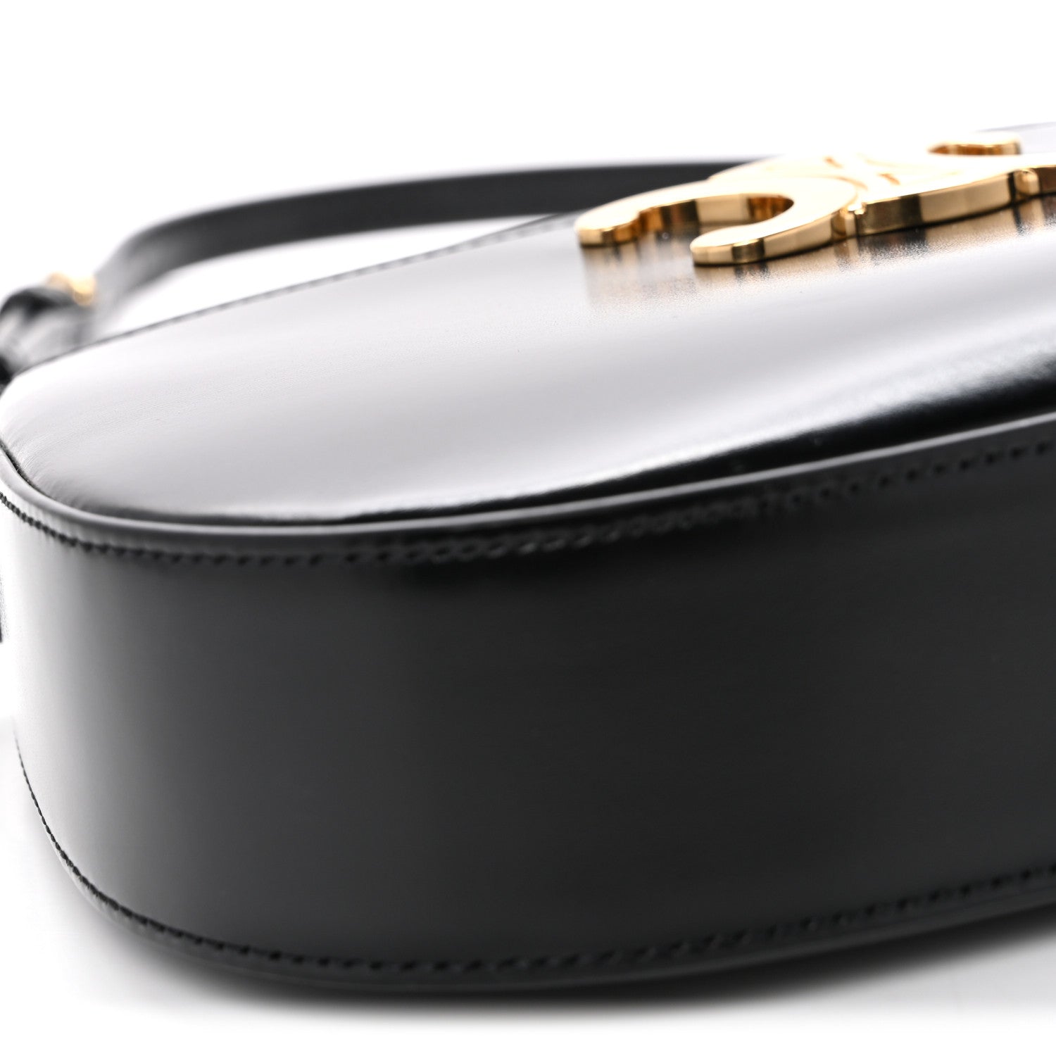 Celine Shiny Calfskin Medium Tilly Triomphe Shoulder Bag Black 8 of 10