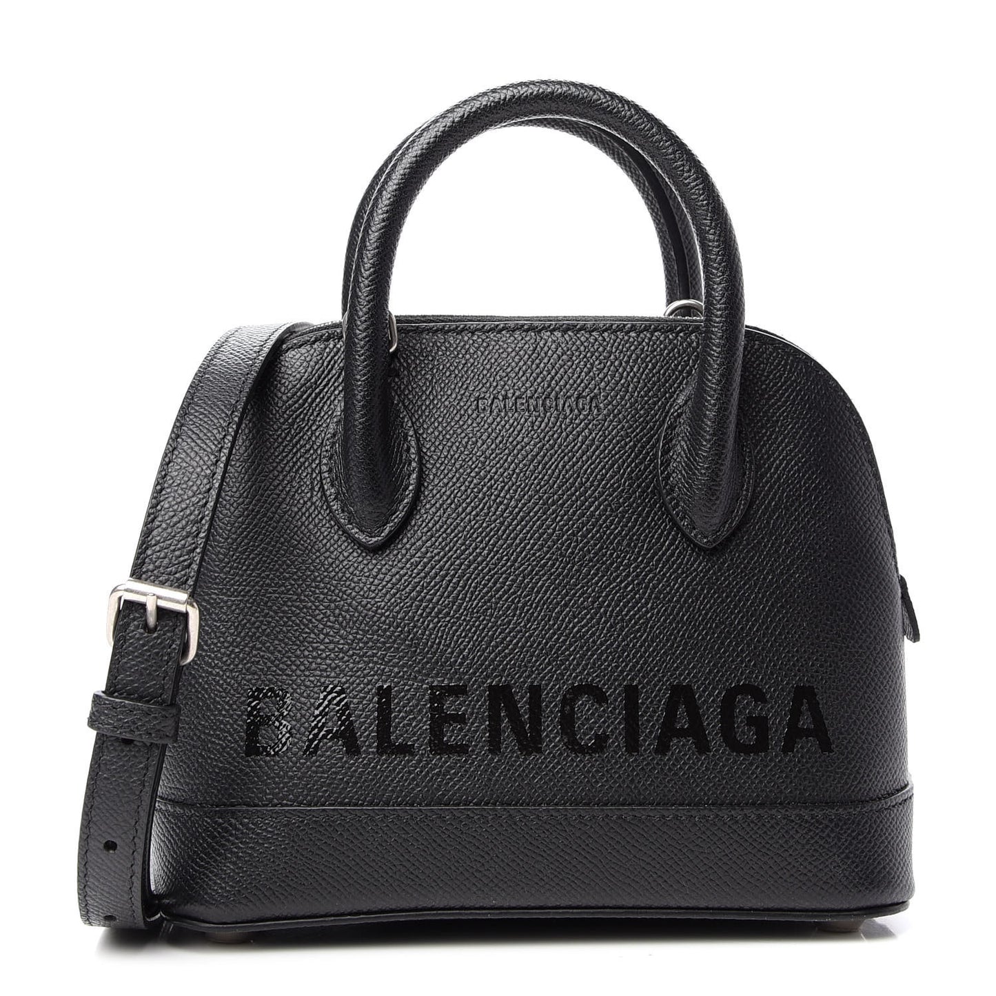 Signature Grained Calfskin XXS Ville Top Handle Bag Black