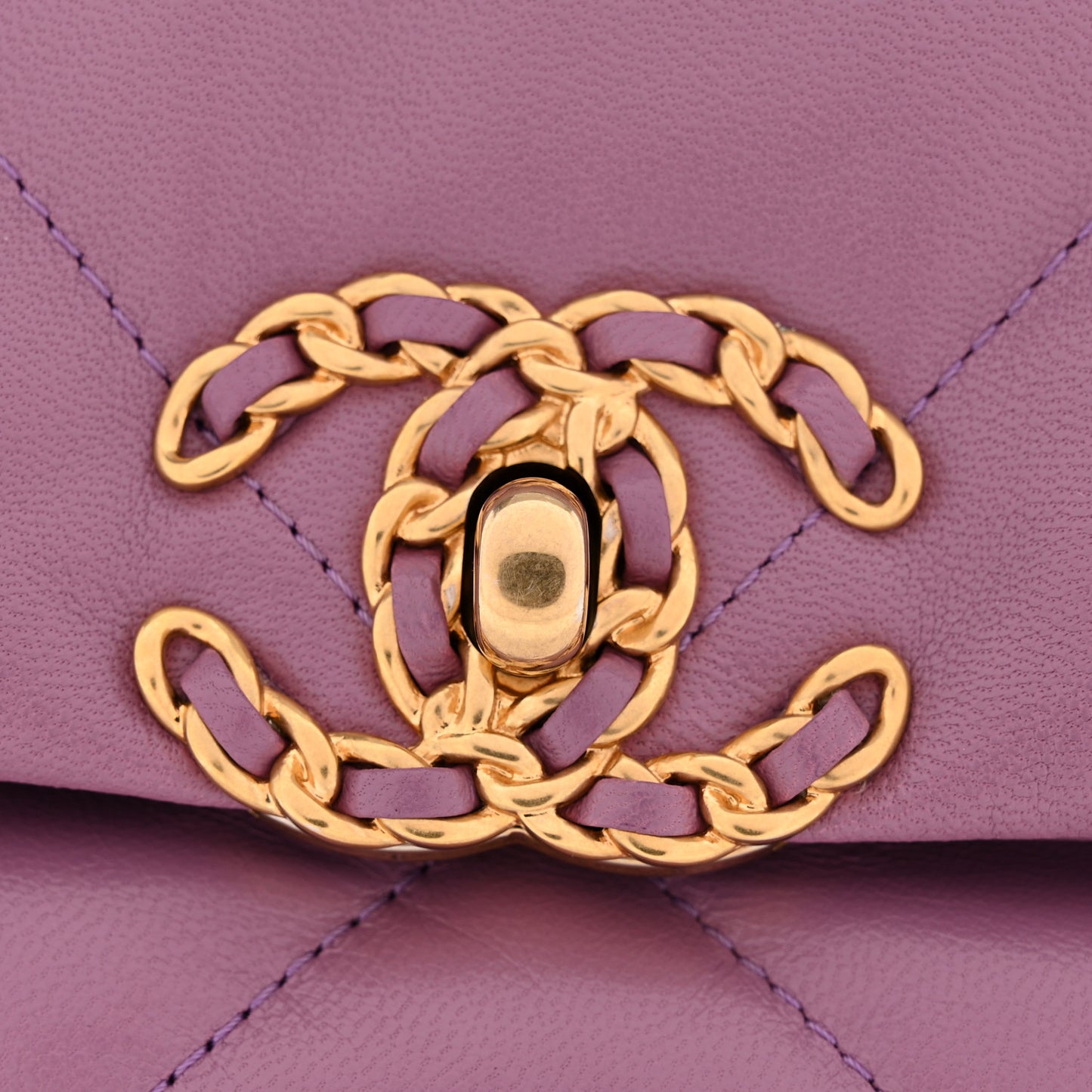 Goatskin Quilted Medium Chanel 19 Flap Purple