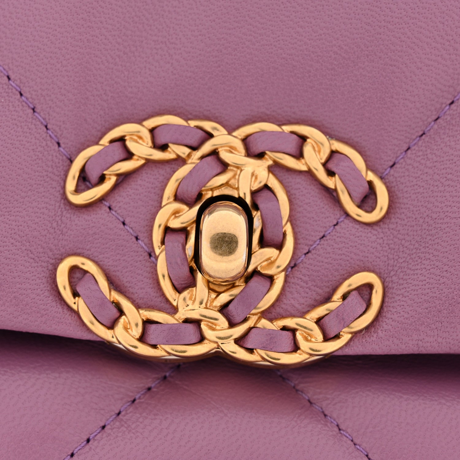 Chanel Goatskin Quilted Medium Chanel 19 Flap Purple 11 of 13