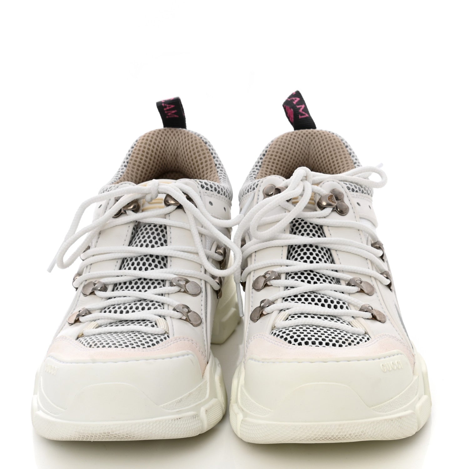 Gucci X SEGA Mesh Calfskin Suede Womens Flashtrek Sneakers 37 Great White 2 of 10