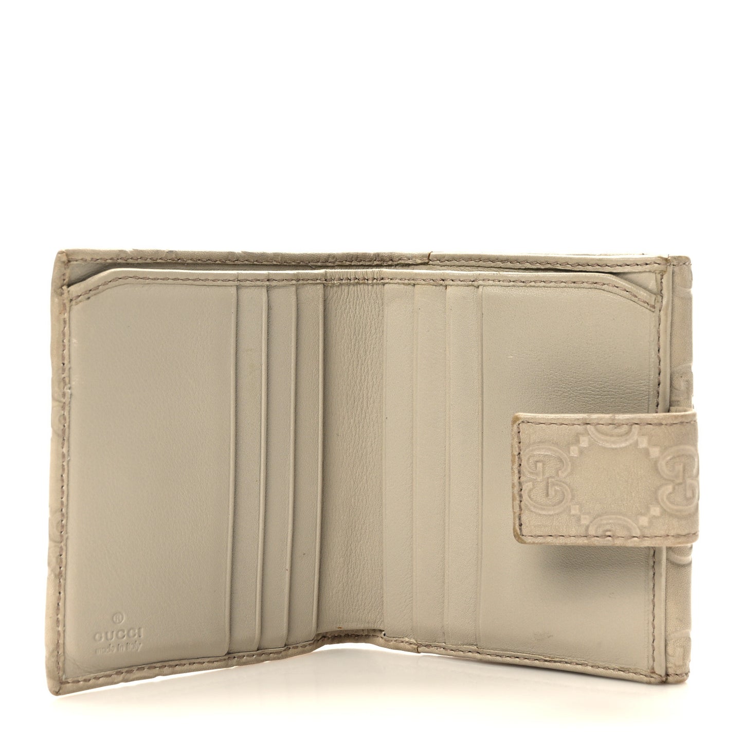 Guccissima Princy French Flap Wallet Off White
