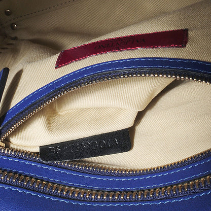 Valentino Garavani Vitello Rockstud Double Handle Tote Blue China 7 of 11