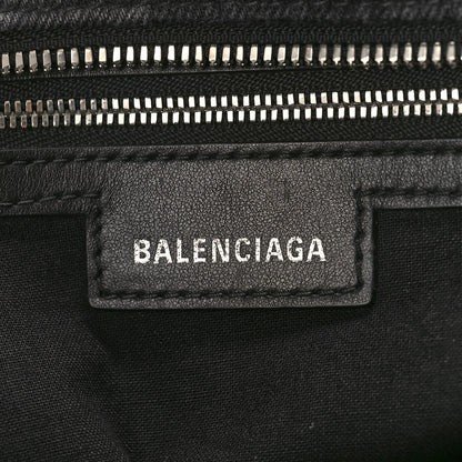 Balenciaga Washed Denim BB Monogram Neo Cagole City Handbag Black 6 of 8