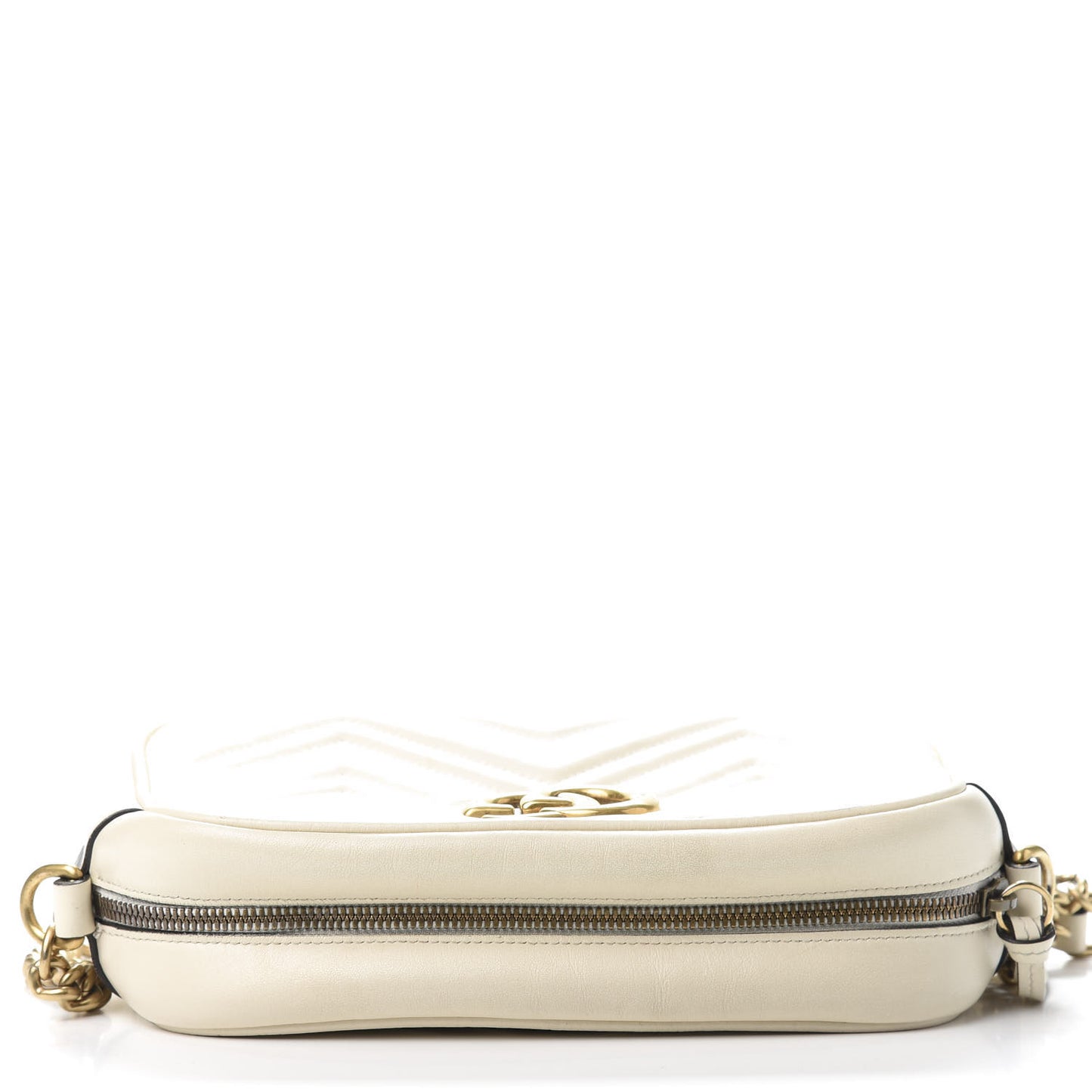 Calfskin Matelasse Small GG Marmont Chain Shoulder Bag White