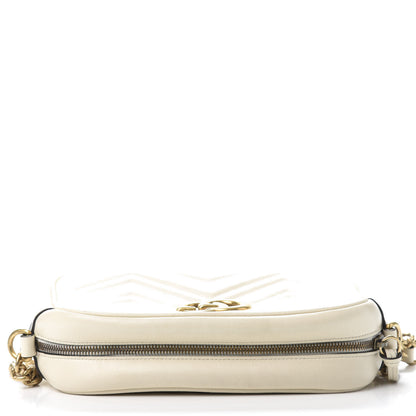 Gucci Calfskin Matelasse Small GG Marmont Chain Shoulder Bag White 11 of 11