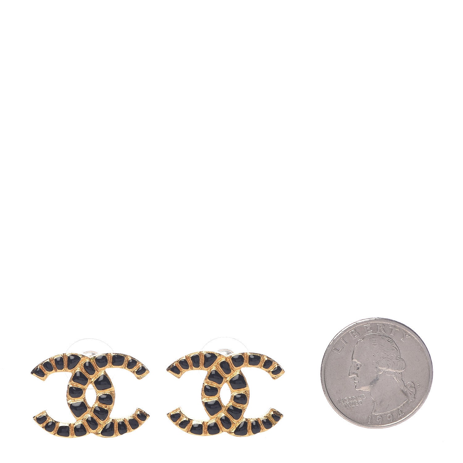Chanel Resin Along The Nile CC Earrings Gold Black 2 of 5