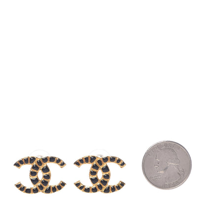 Chanel Resin Along The Nile CC Earrings Gold Black 2 of 5