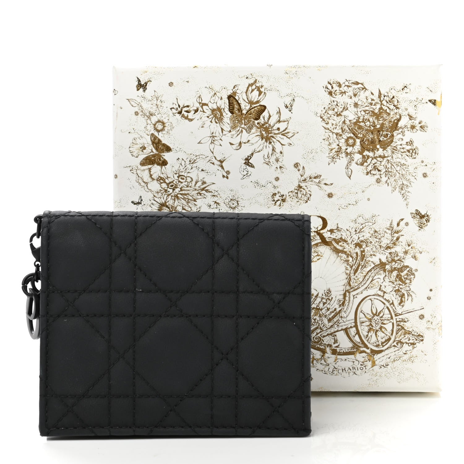 Christian Dior Ultra Matte Calfskin Mini Lady Dior Wallet Black 8 of 8