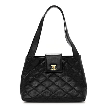Chanel Caviar Diamond Flap Shoulder Bag Black 1 of 10