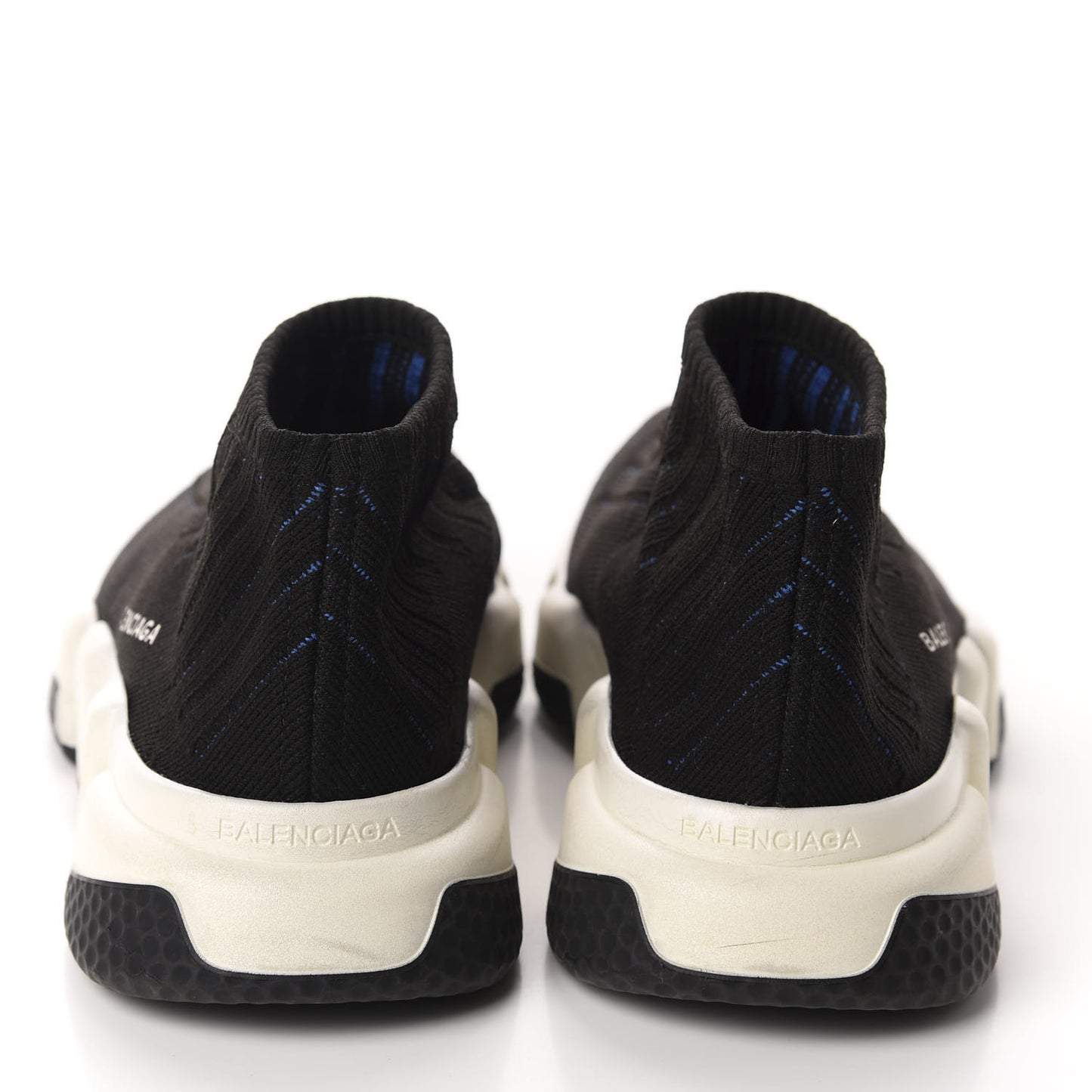 Ribbed Effect Knit Hi Speed Sneakers 40 Black Bleu