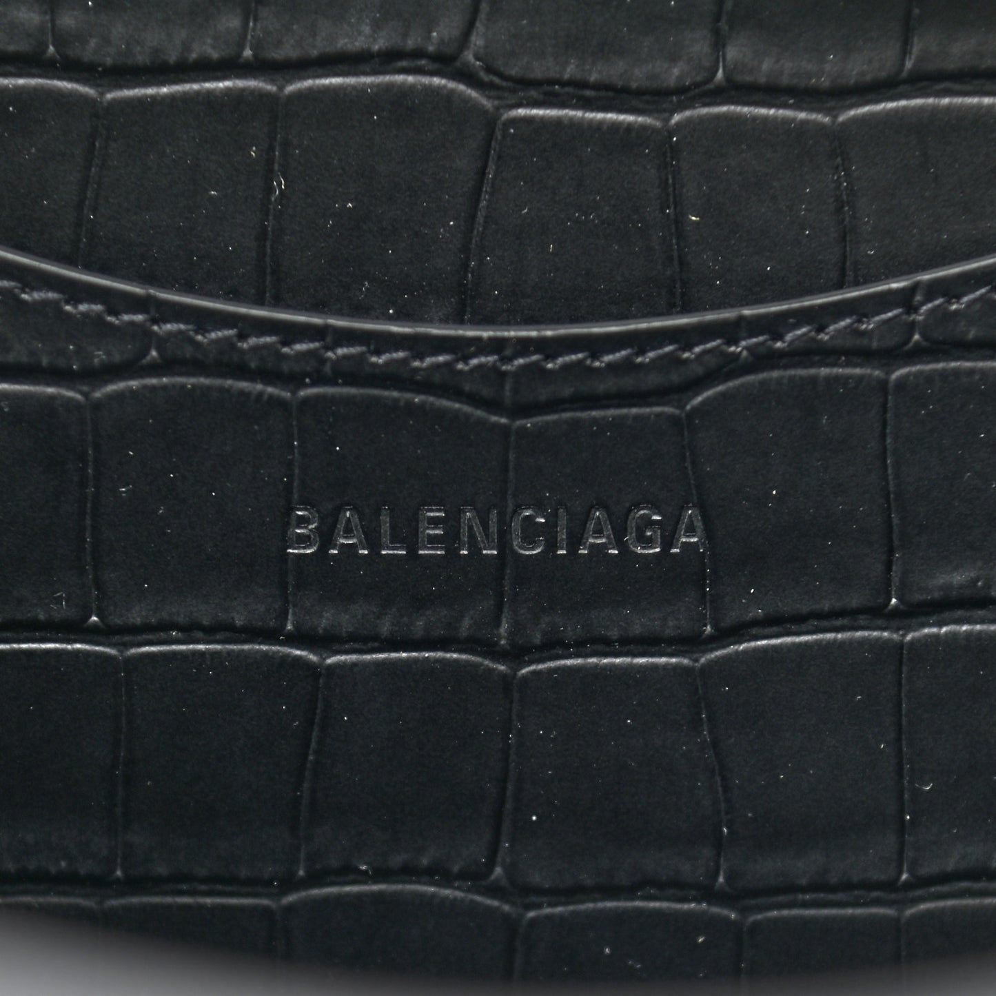 Semi Matte Calfskin Crocodile Embossed Neo Classic Black Hardware Large City Black