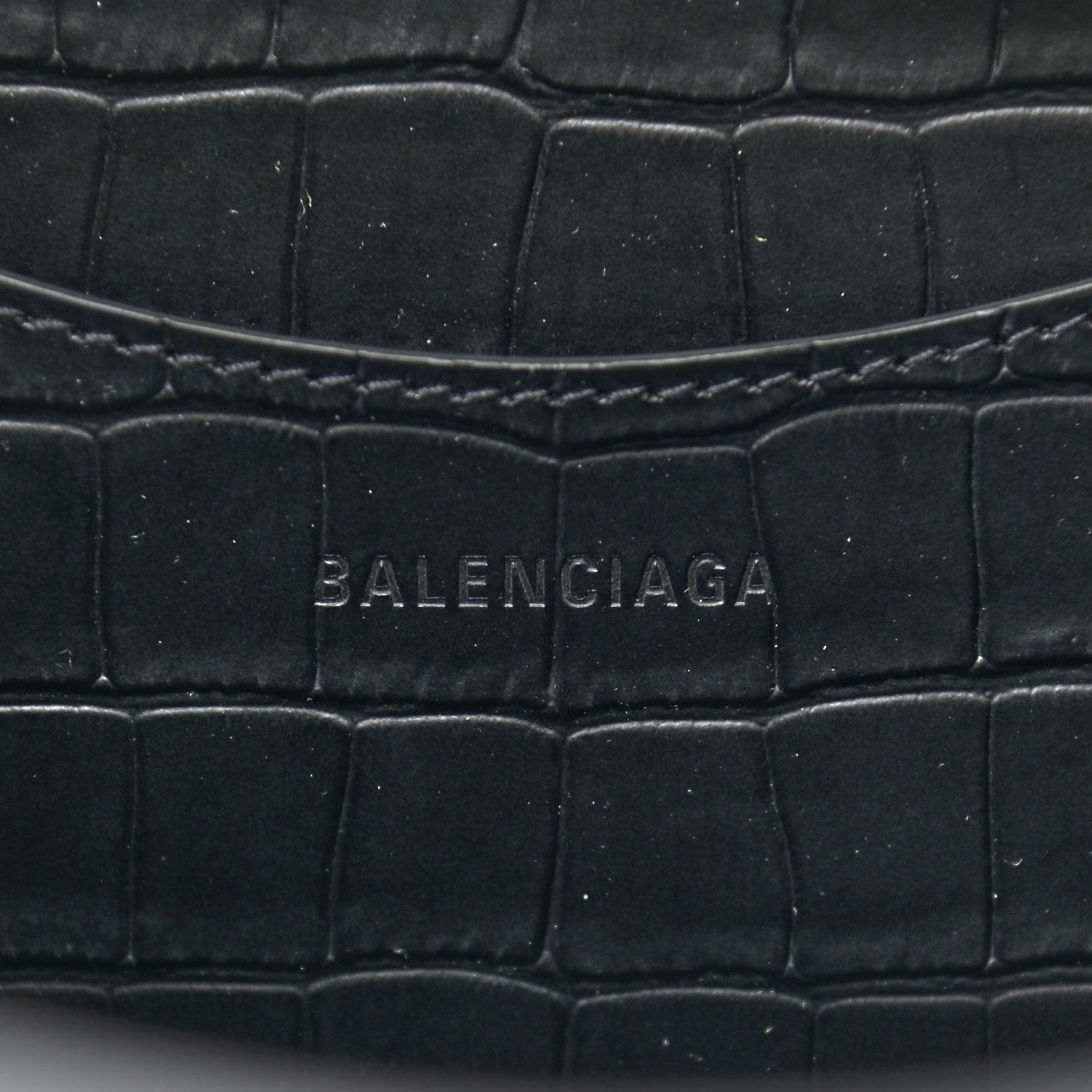 Balenciaga Semi Matte Calfskin Crocodile Embossed Neo Classic Black Hardware Large City Black 5 of 9