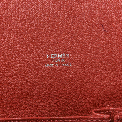 Hermes Taurillon Clemence Bi-Color Jypsiere 31 Gold Rouge Casaque 8 of 13