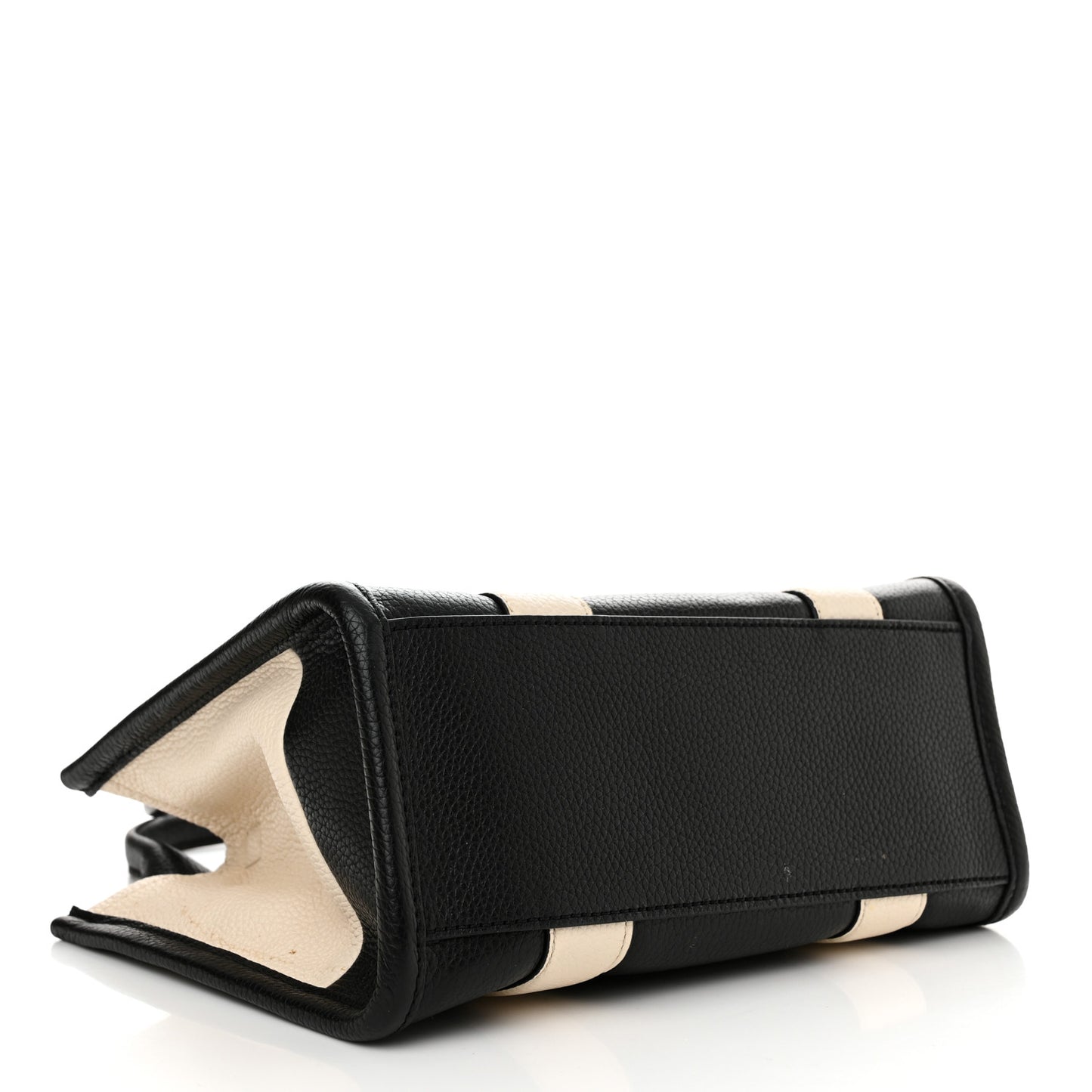 Grained Calfskin Colorblock Mini The Tote Bag Ivory Multi