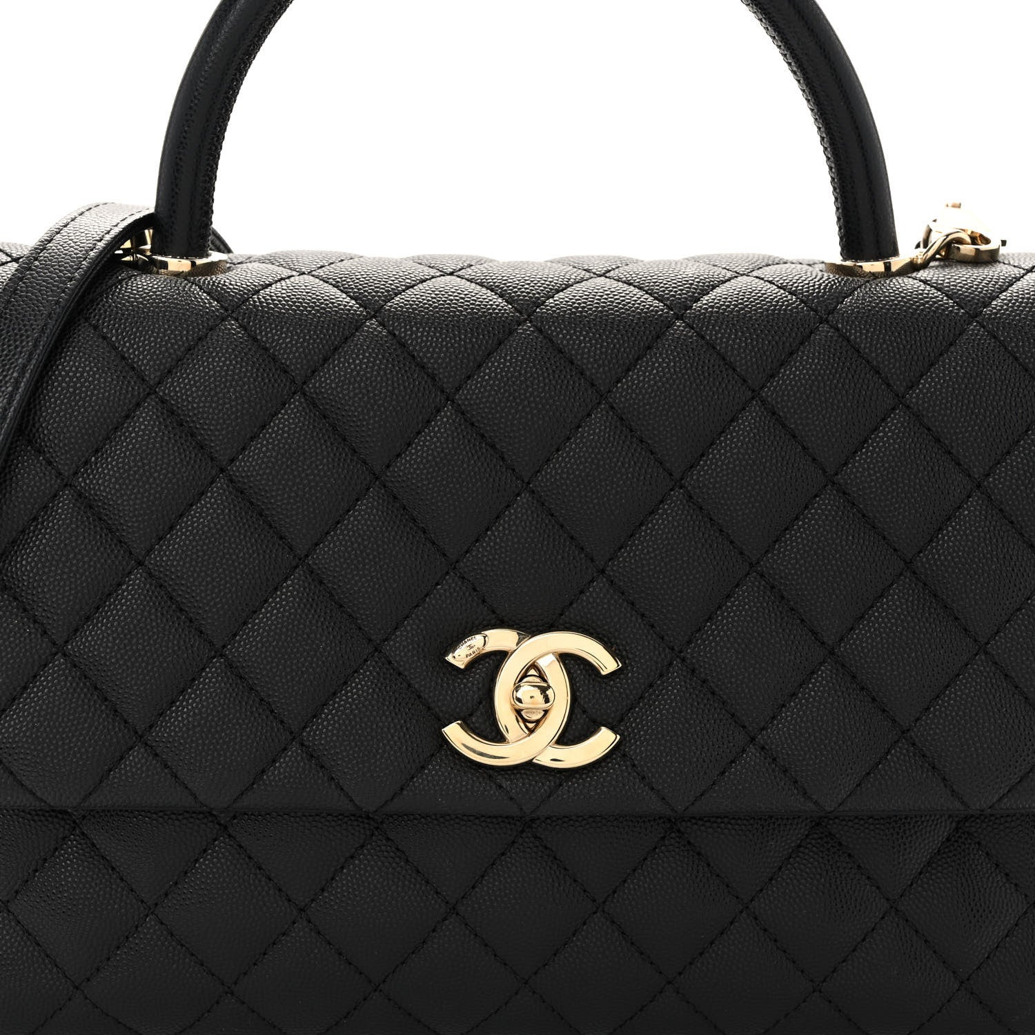 Chanel Caviar Quilted Small Coco Handle Flap Black 8 of 10