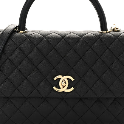 Chanel Caviar Quilted Small Coco Handle Flap Black 8 of 10