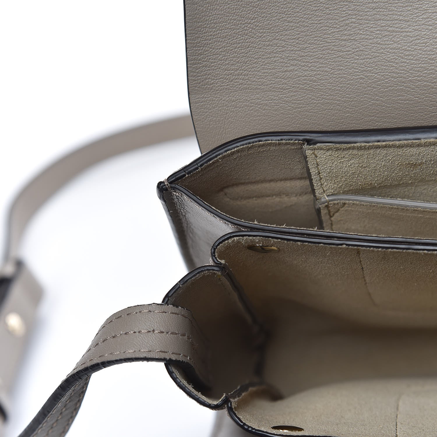 Chloe Suede Calfskin Small Faye Shoulder Bag Motty Grey 9 of 17