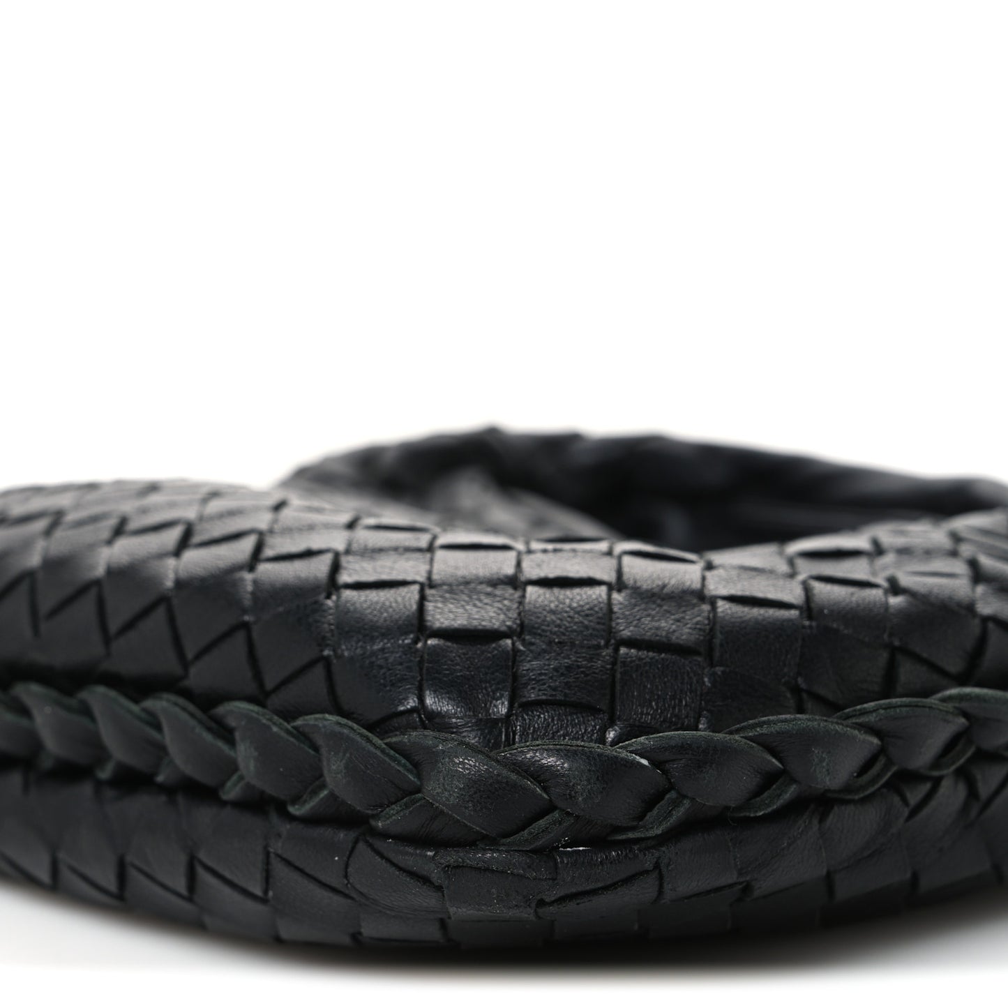 Nappa Intrecciato Pleated Mini Veneta Hobo Black