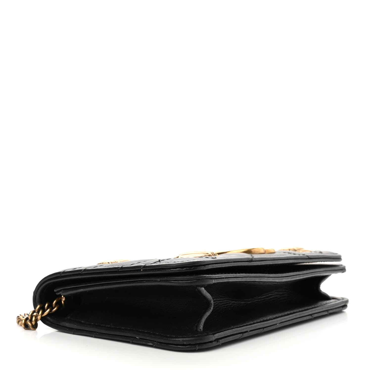 Gucci Calfskin Matelasse Mini Animal Studs GG Marmont Bag Black 4 of 15