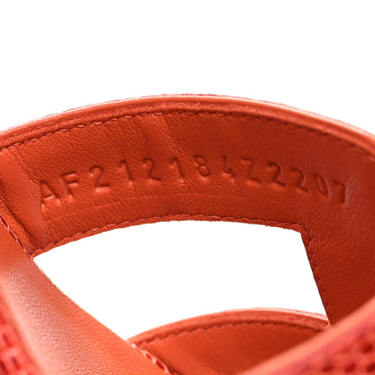 Hermes Lizard Oasis Sandals 35.5 Rouge Coccinelle 6 of 8