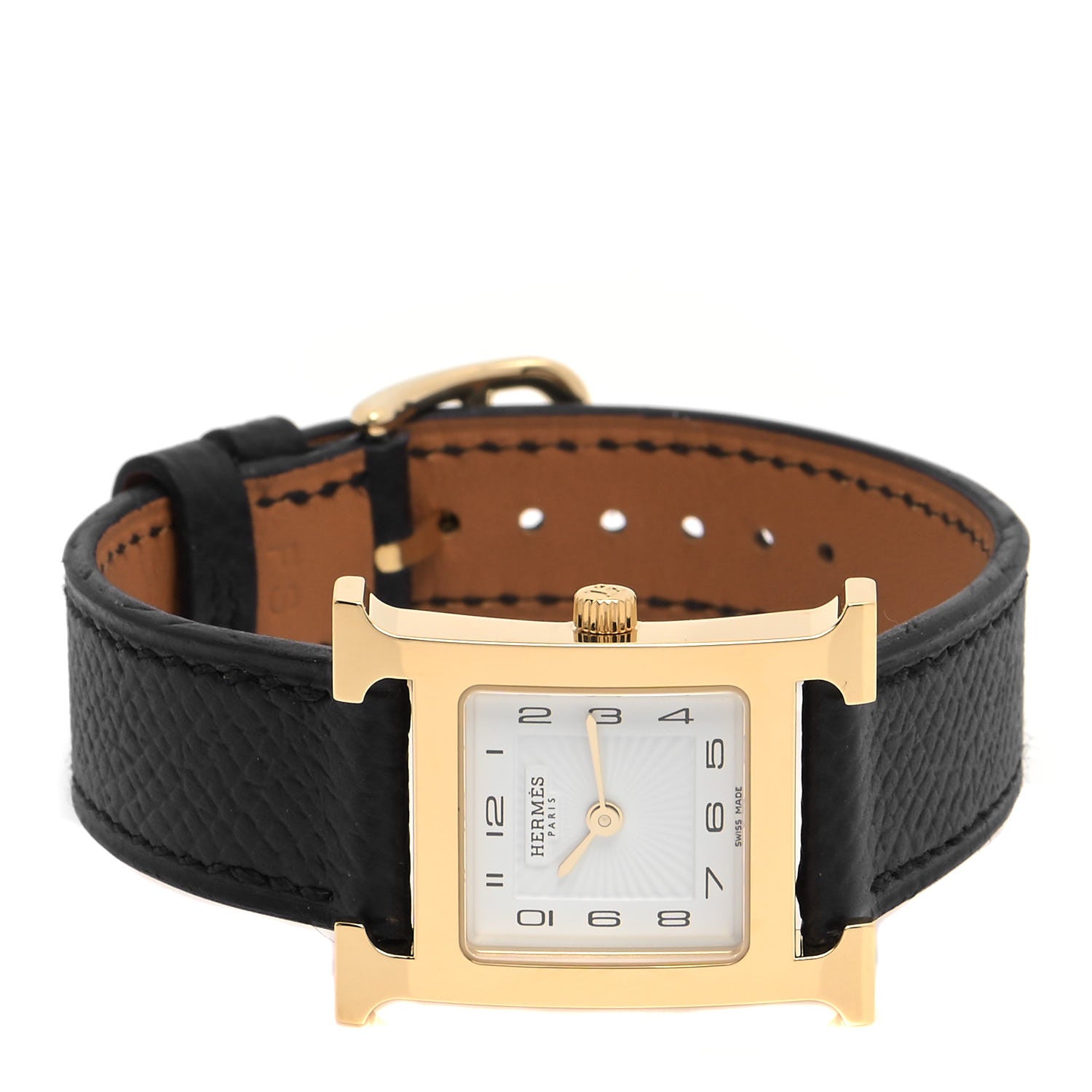 Hermes Stainless Steel Epsom 21mm Heure H Hour Quartz Watch Noir 2 of 5