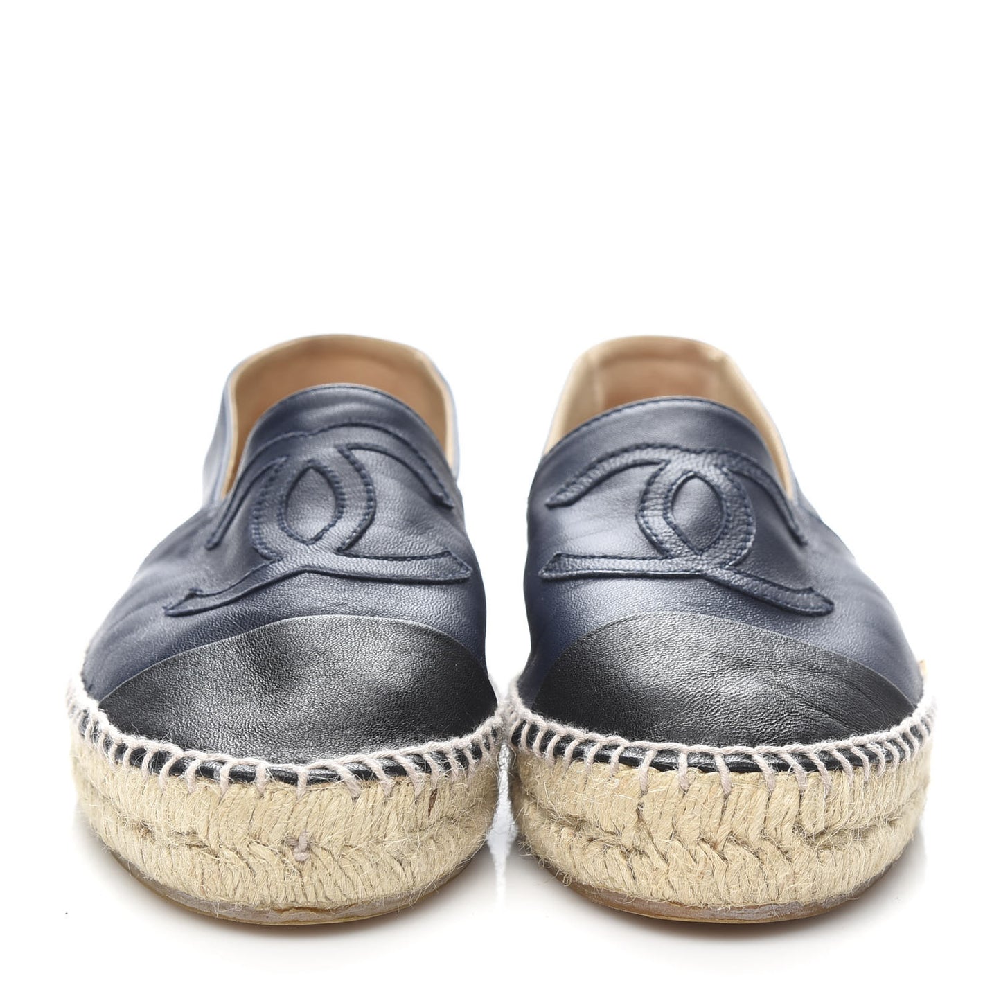 Lambskin CC Espadrilles 37 Navy Black