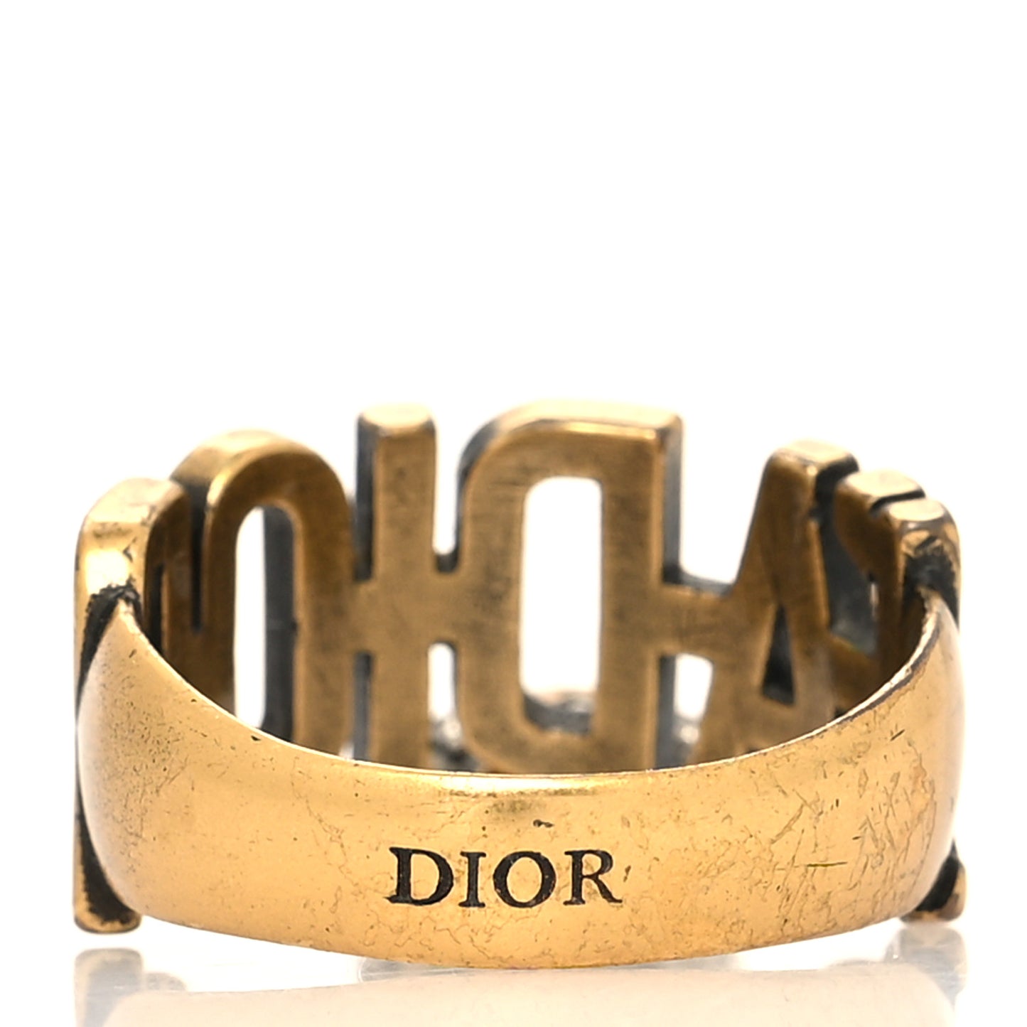 Metal J'Adior Crystal Heart Charm Ring L Gold