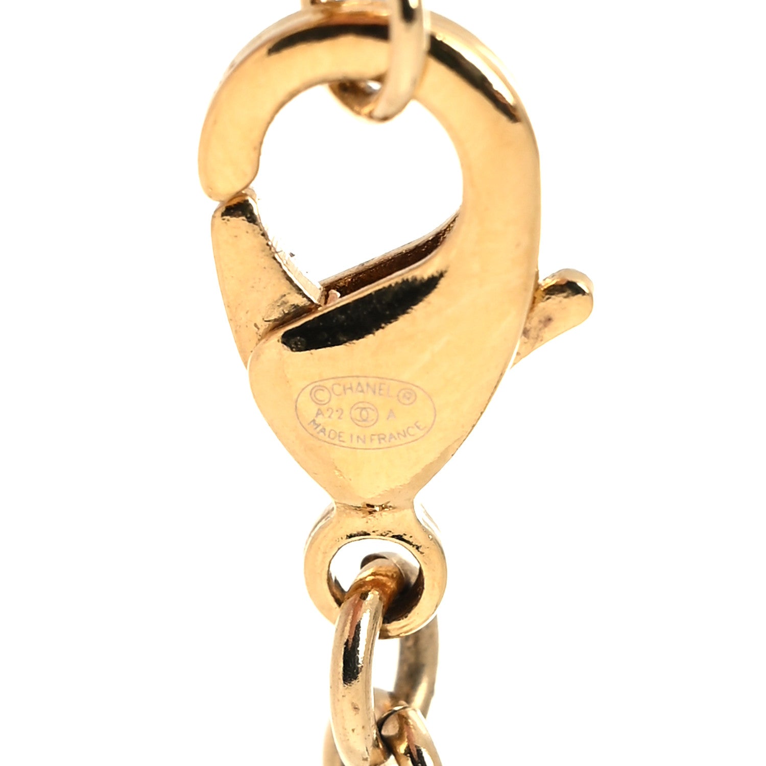 Chanel Metal Lambskin Chain CC Bow Necklace Black Gold 5 of 5