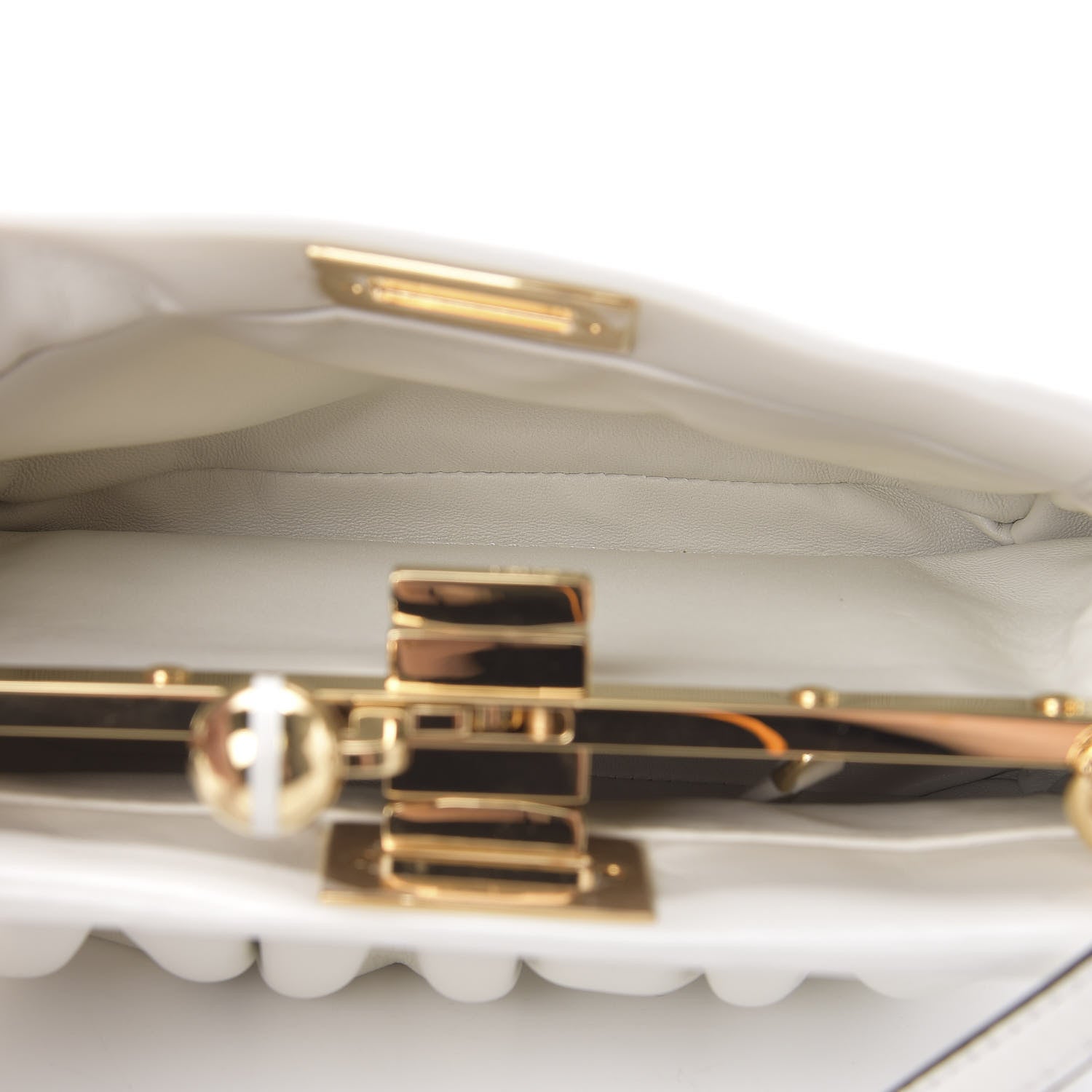 Fendi Shiny Nappa Small Peekaboo Click Bag White 5 of 11