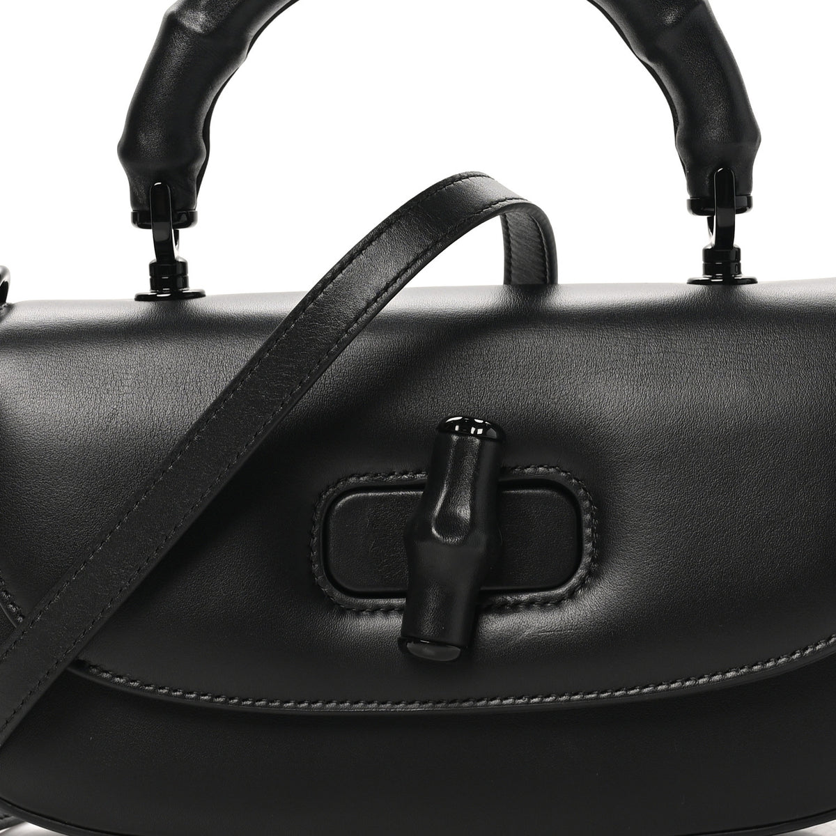 Gucci Calfskin Medium Bamboo Black 8 of 10