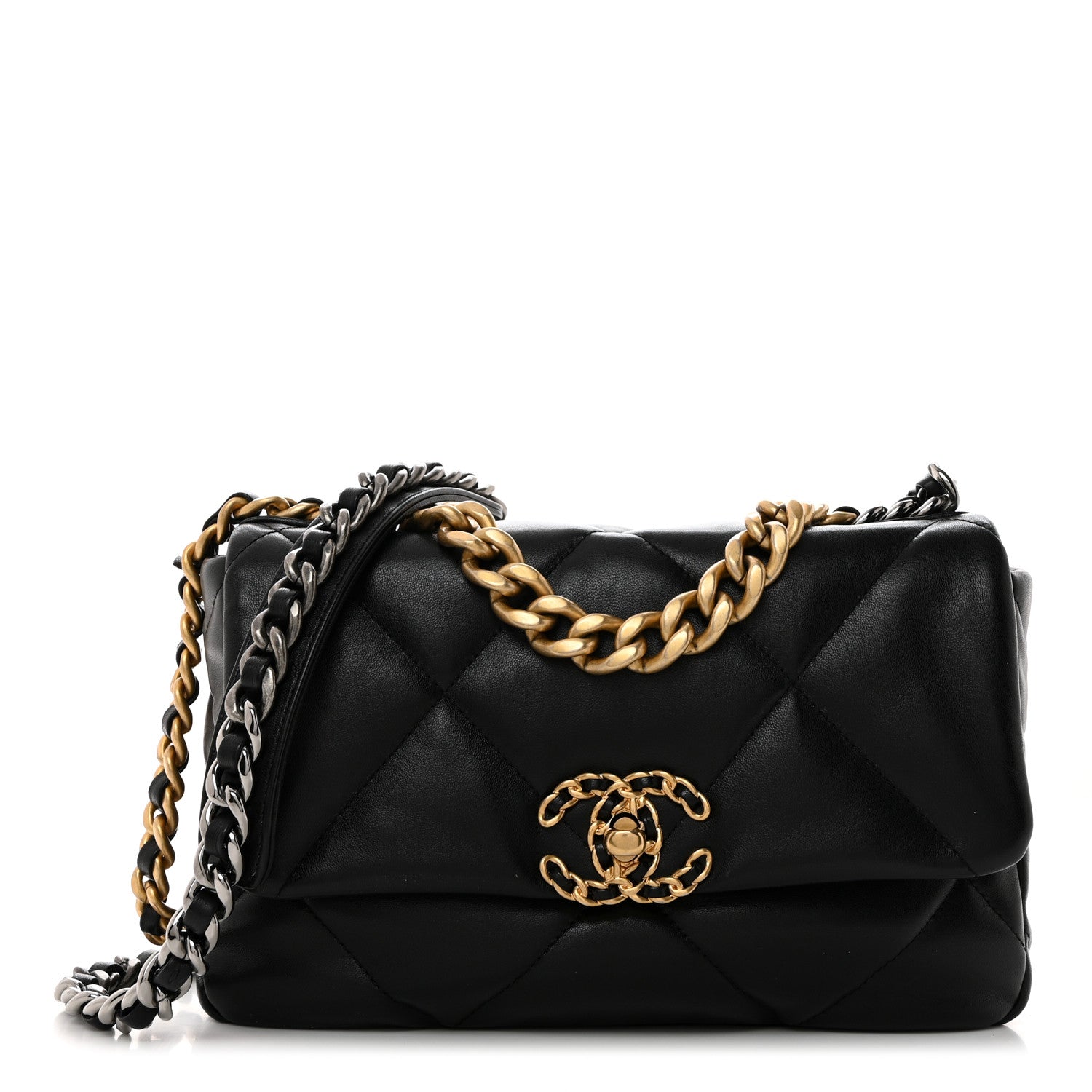 Chanel Lambskin Quilted Medium Chanel 19 Flap Black 1 of 10