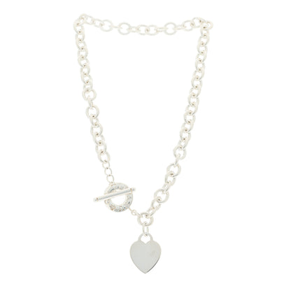 Tiffany Sterling Silver Heart Tag Toggle Necklace 4 of 5