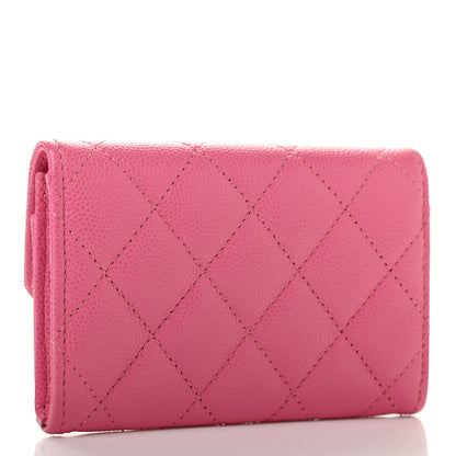 Chanel Caviar Quilted Flap Card Holder Pink 3 of 8
