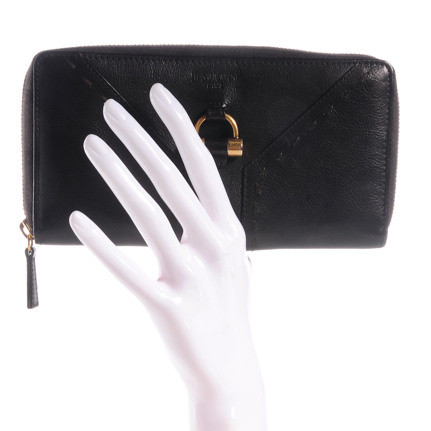 Saint Laurent Leather Muse Zip Around Wallet Brown 2 of 9