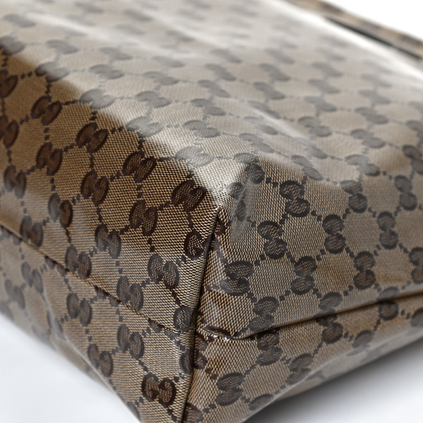 Crystal Monogram Large Flat Messenger Bag Dark Brown