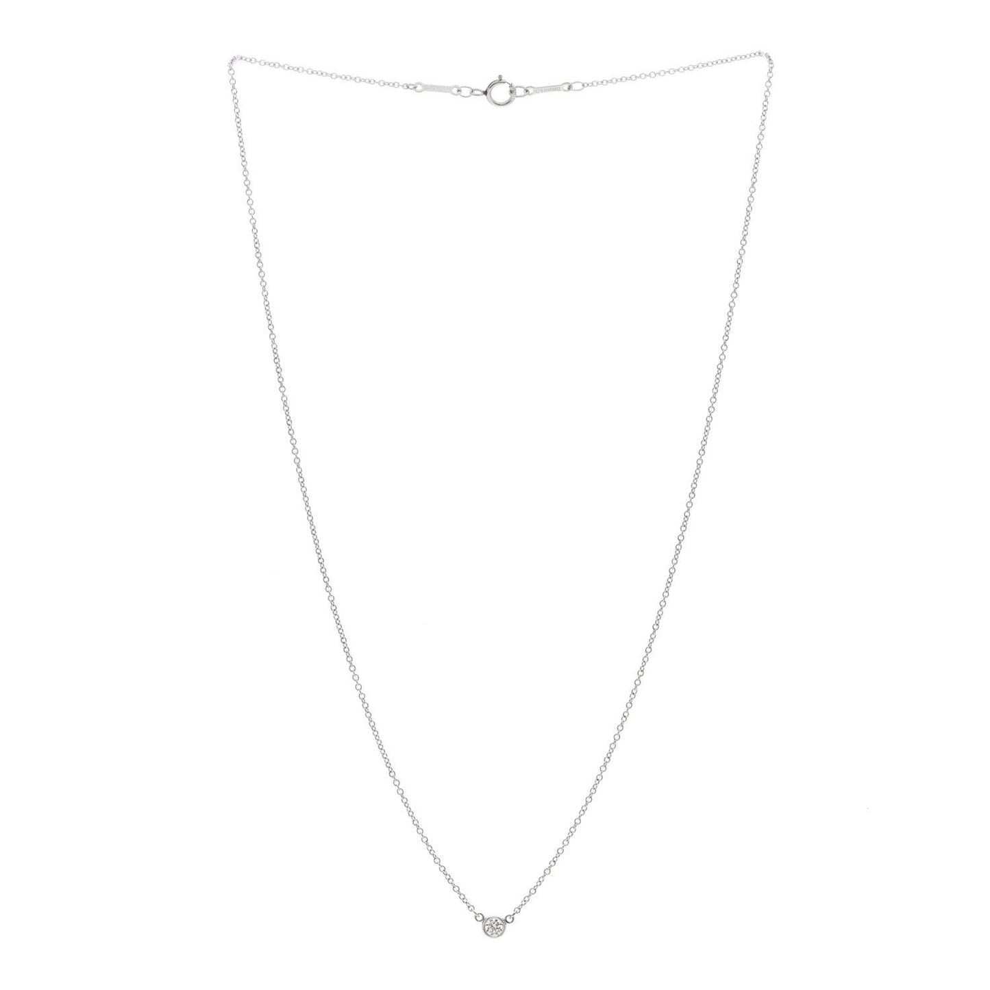 Platinum Diamond .08ct Elsa Peretti Diamonds by the Yard Pendant Necklace