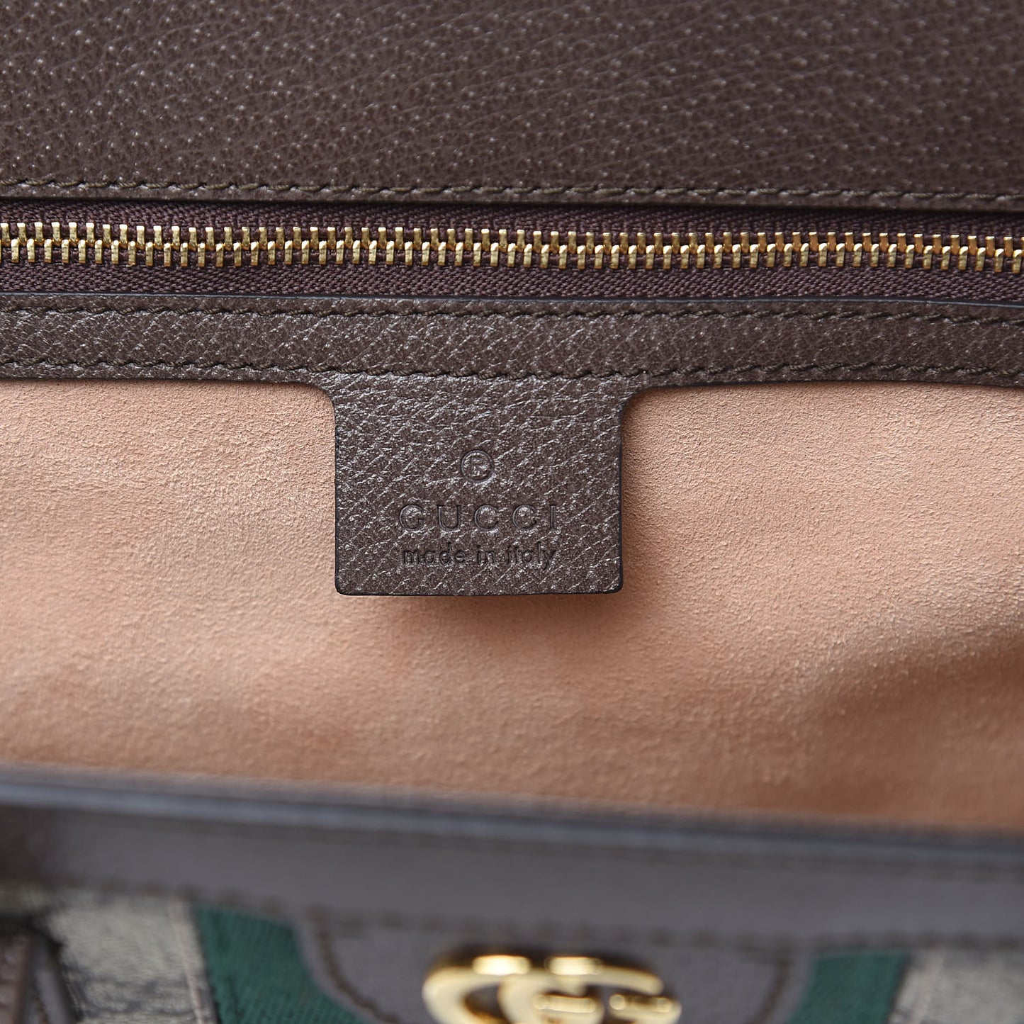 GG Supreme Monogram Web Ophidia Vertical Tote Brown