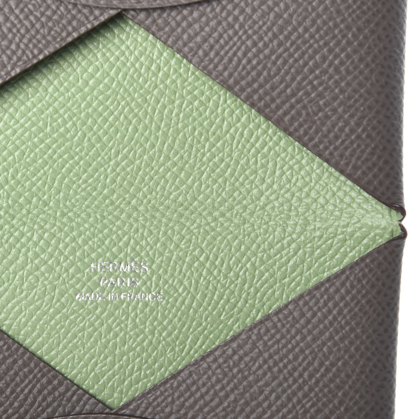 Epsom Verso Calvi Card Case Etain Vert Criquet