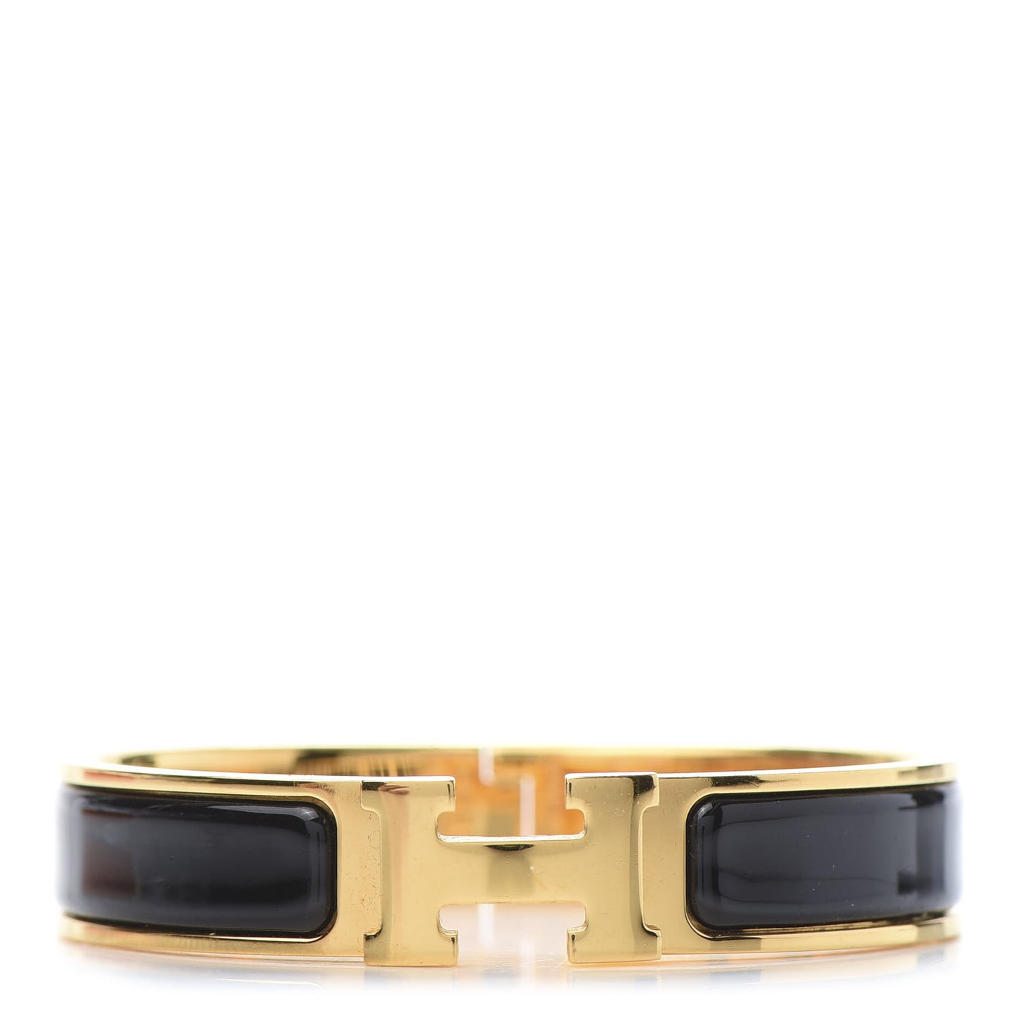 Enamel Narrow Clic Clac H Bracelet PM Black
