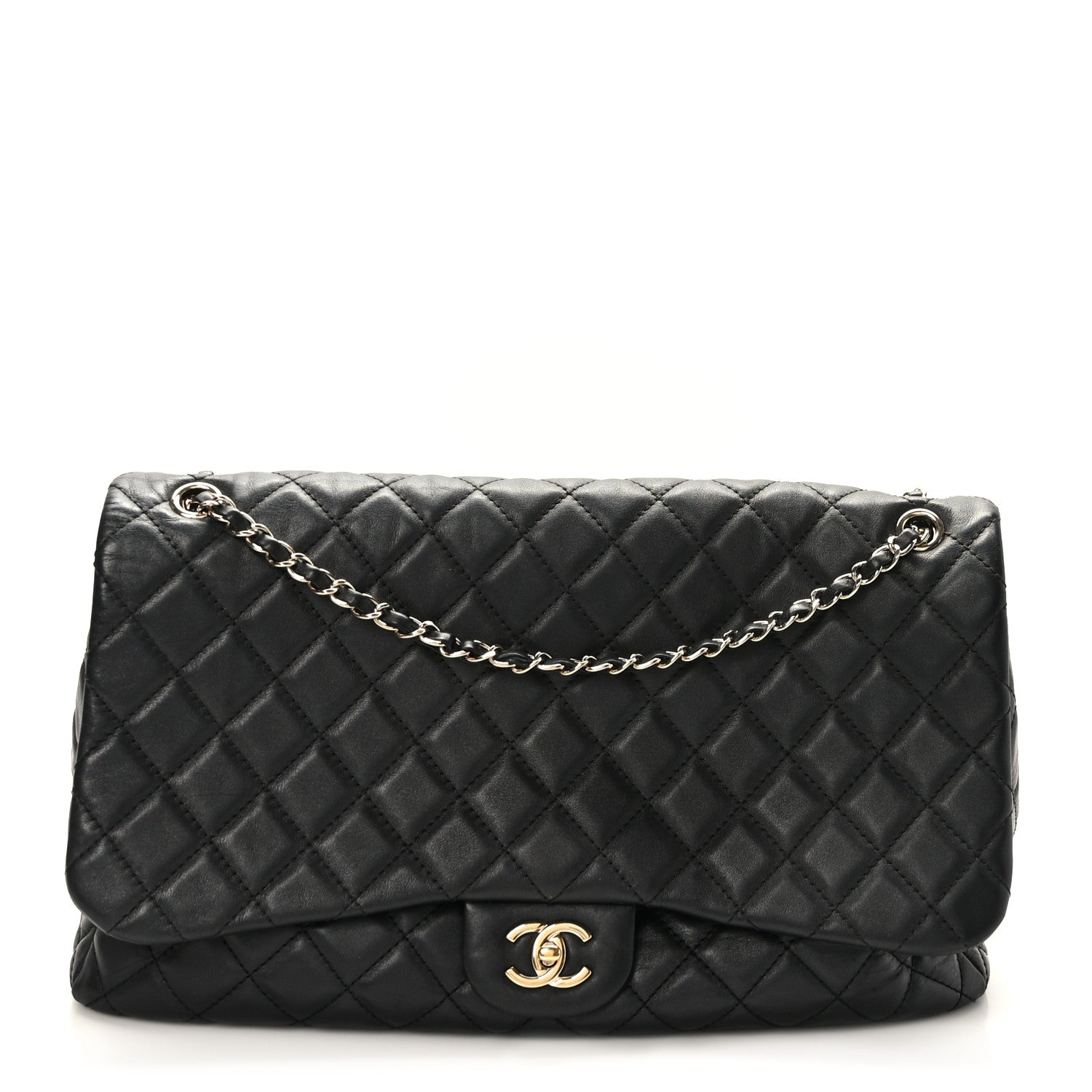Chanel Calfskin Quilted Small XXL Travel Flap Bag Black 1 of 9