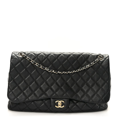 Chanel Calfskin Quilted Small XXL Travel Flap Bag Black 1 of 9