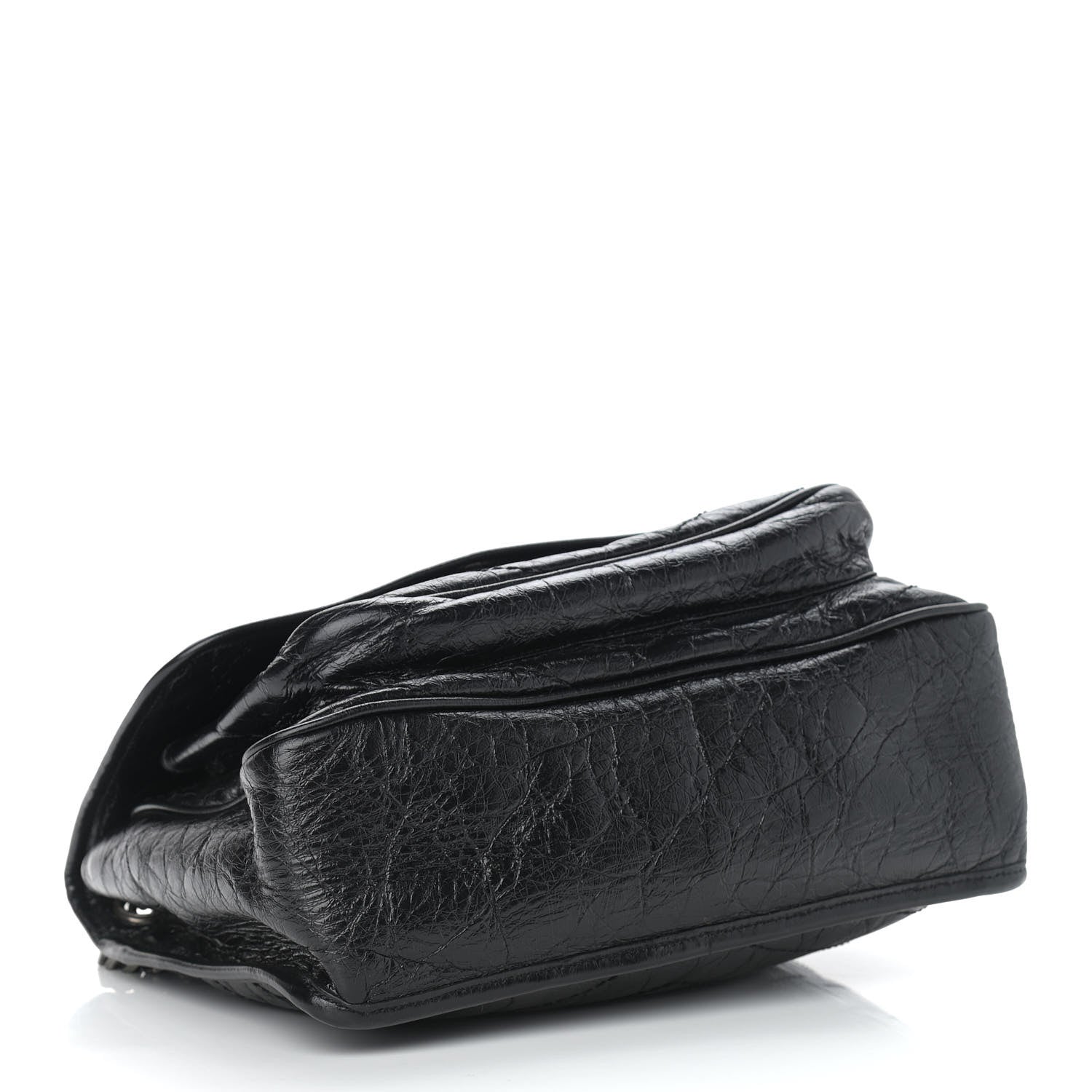 Saint Laurent Crinkled Calfskin Matelasse Monogram Medium Niki Chain Satchel Black 4 of 10