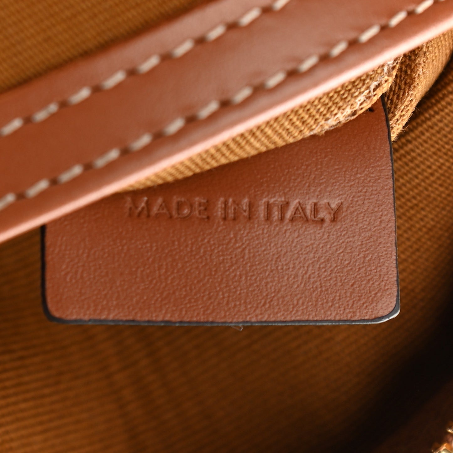 Triomphe Canvas Calfskin Small Boston Bag Tan